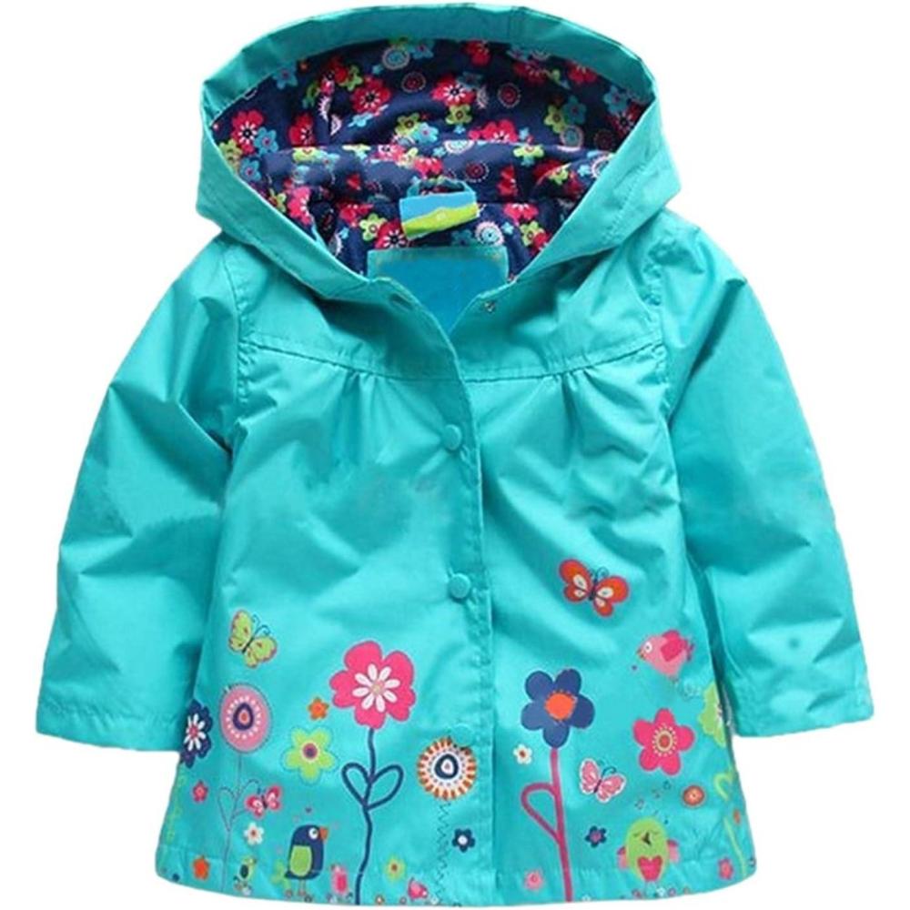 imageArshiner Girl Baby Kid Waterproof Hooded Coat Jacket Outwear Raincoat HoodiesBlue