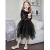 Arshiner Toddler Girls Fall Winter Velvet Dress Irregular Hem Tulle Long Sleeve Dresses Cute Bowknot Clothes(Black Star)