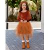 Arshiner Toddler Girls Fall Winter Velvet Dress Irregular Hem Tulle Long Sleeve Dresses Cute Bowknot Clothes(Brown)