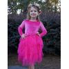 Arshiner Toddler Girls Fall Winter Velvet Dress Irregular Hem Tulle Long Sleeve Dresses Cute Bowknot Clothes(Hot Pink)