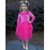 Arshiner Toddler Girls Fall Winter Velvet Dress Irregular Hem Tulle Long Sleeve Dresses Cute Bowknot Clothes(Hot Pink)