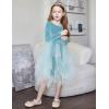 Arshiner Toddler Girls Fall Winter Velvet Dress Irregular Hem Tulle Long Sleeve Dresses Cute Bowknot Clothes(Light Blue)