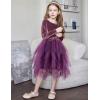 Arshiner Toddler Girls Fall Winter Velvet Dress Irregular Hem Tulle Long Sleeve Dresses Cute Bowknot Clothes(Pinkish Purple)