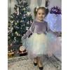 Arshiner Toddler Girls Fall Winter Velvet Dress Irregular Hem Tulle Long Sleeve Dresses Cute Bowknot Clothes(Rainbow Blue)
