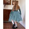 Arshiner Toddler Girls Fall Winter Velvet Dress Irregular Hem Tulle Long Sleeve Dresses Cute Bowknot Clothes(Teal)