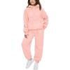 Arshiner Girls 2 Piece Outfits Tracksuit Drop Shoulder Hoodie Half Zip Sweatshirt and Sweatpants Joggers Set with Pockets(Light Pink)