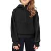 Arshiner Girls Half Zip Sweatshirt Fleece Hooded Pullover for Teen Long Sleeve Tops Fall Winter Clothes Thumb Hole(Black)