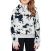 Arshiner Girls Half Zip Sweatshirt Fleece Hooded Pullover for Teen Long Sleeve Tops Fall Winter Clothes Thumb Hole(Black White Tie Dye)