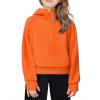 Arshiner Girls Half Zip Sweatshirt Fleece Hooded Pullover for Teen Long Sleeve Tops Fall Winter Clothes Thumb Hole(Orange)