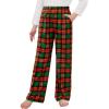 Arshiner Pajama Pants for Girls Long Sleep Plaid Pants Soft Lounge Pj Bottoms with Pockets(Plaid-red Green Black)