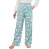 Arshiner Pajama Pants for Girls Long Sleep Plaid Pants Soft Lounge Pj Bottoms with Pockets(Rainbow Unicorn-light Blue White)