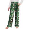 Arshiner Pajama Pants for Girls Long Sleep Plaid Pants Soft Lounge Pj Bottoms with Pockets(Santa Claus-green)