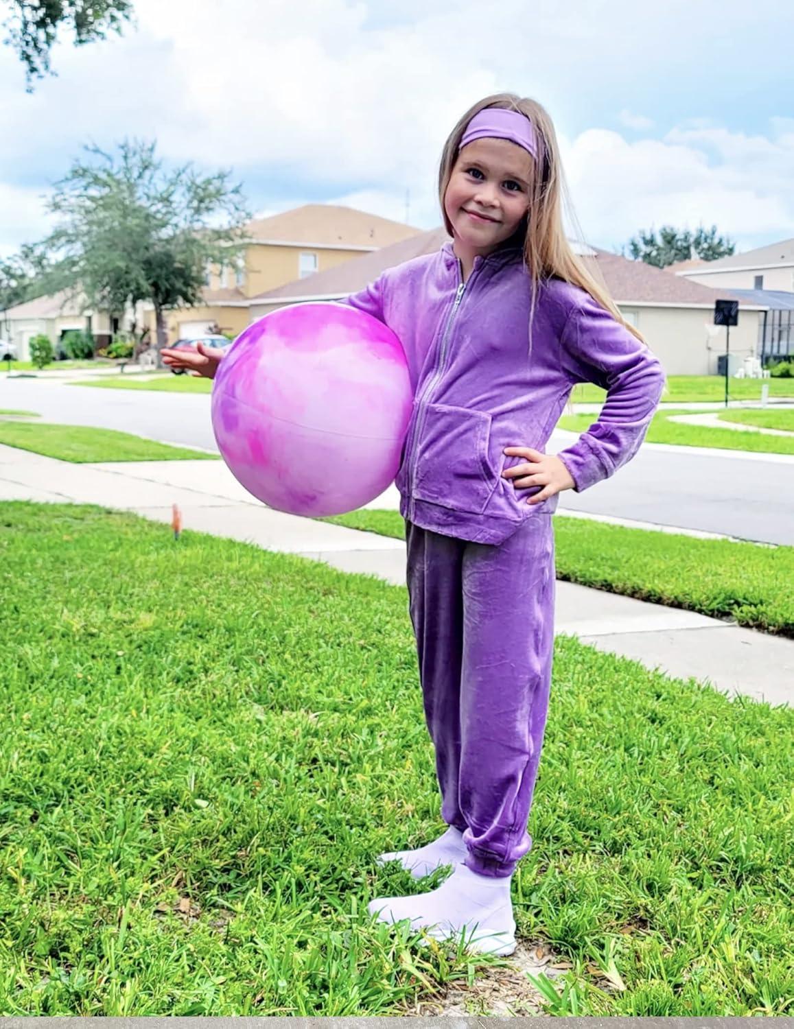 imageArshiner 2 Piece Outfits for Girls Velour Tracksuit Hoodie and Jogger Set Sweatsuit Athletic Clothes SetsPurple