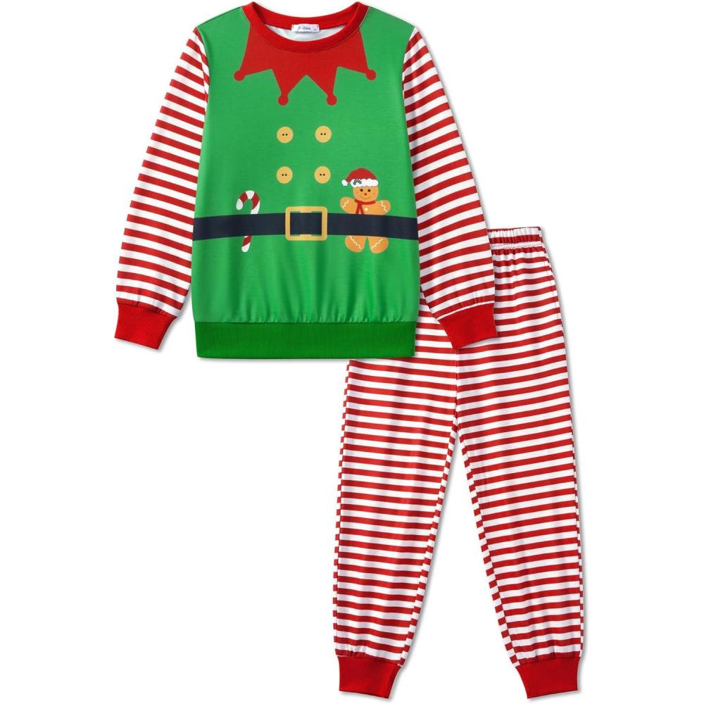 imageArshiner Boys Camo Clothes 2 Piece Graphic Printed Sweatshirt and Pants Outfit Fall Winter Clothing Set 513 YearsRed Green