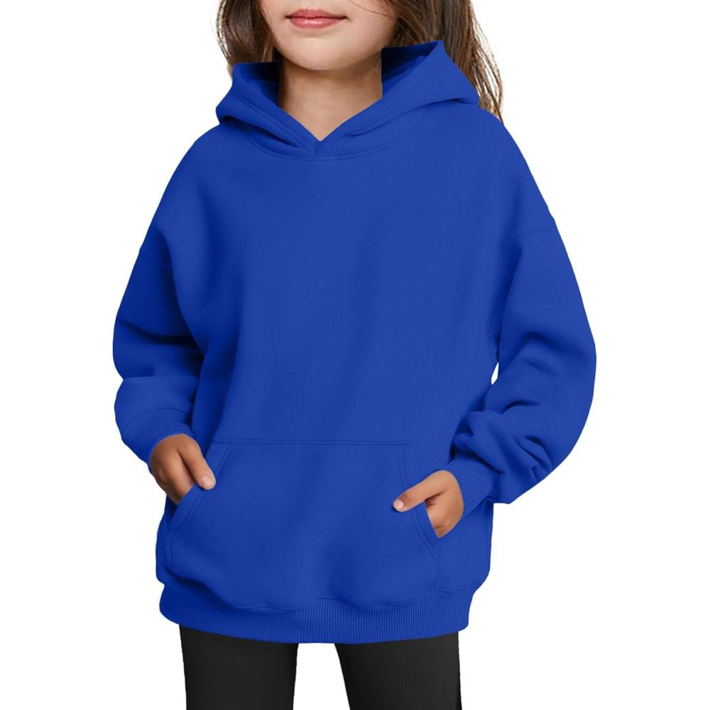 imageArshiner Girls Oversized Hoodies Fleece Pullover Sweatshirts Kids Fashion Casual Outfits Fall Winter ClothesRoyal Blue