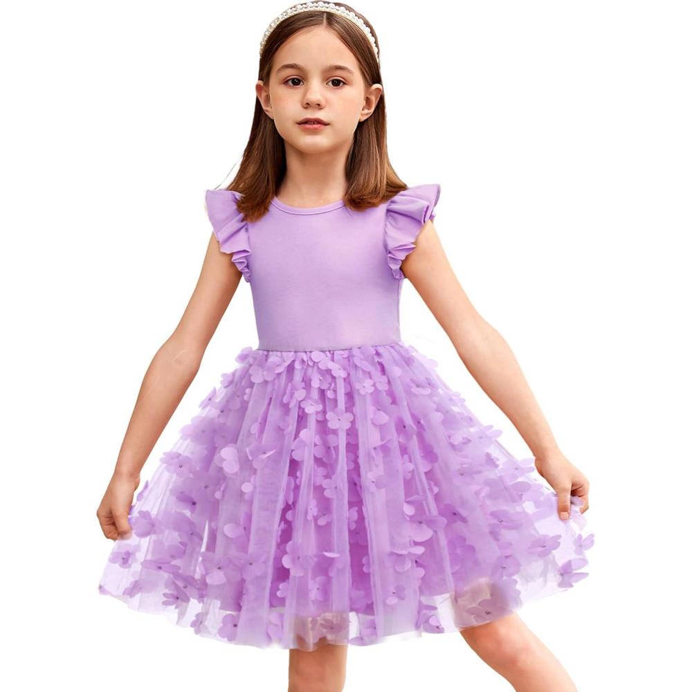 imageArshiner Toddler Tutu Dress Little Girls Fluffy Summer Dresses Casual Party Tulle Sundress for Kids 26Y0butterfly