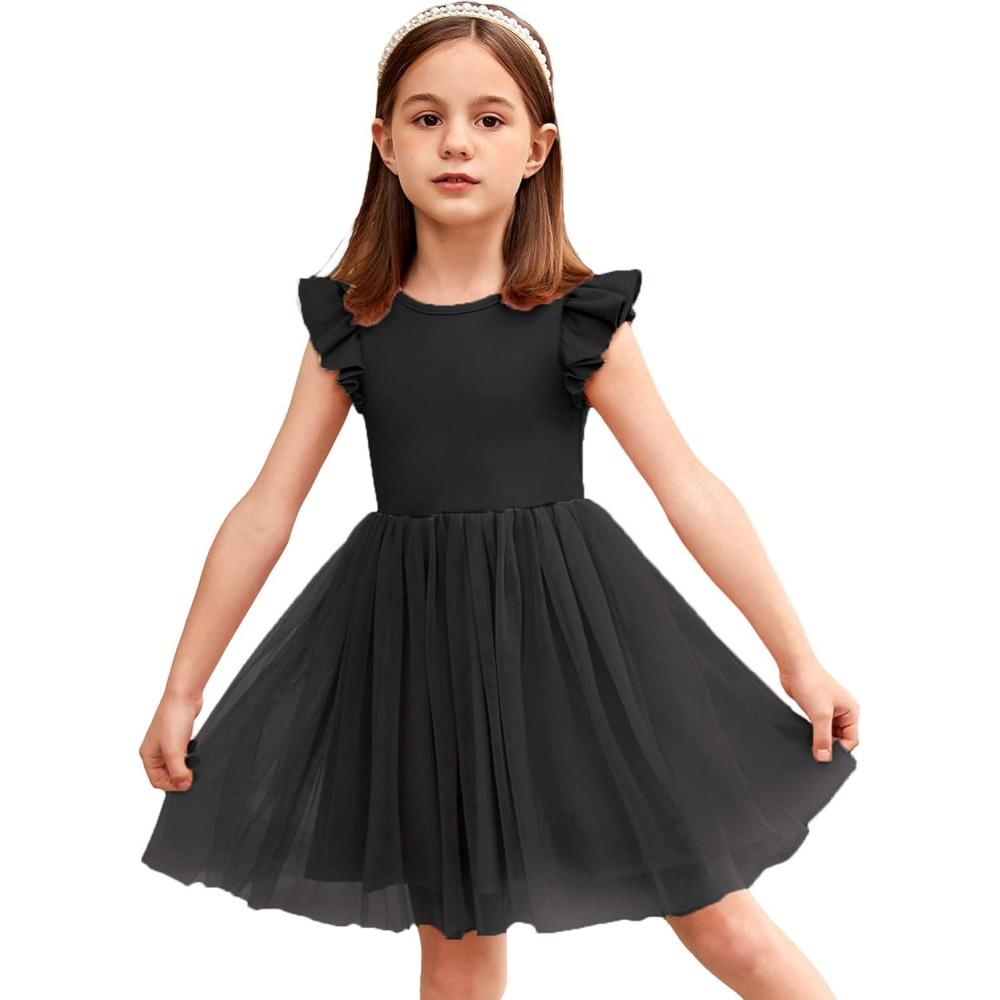 imageArshiner Toddler Tutu Dress Little Girls Fluffy Summer Dresses Casual Party Tulle Sundress for Kids 26YBlack