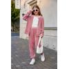 Arshiner 2 Piece Outfits for Girls Velour Tracksuit Hoodie and Jogger Set Sweatsuit Athletic Clothes Sets(A-pink)