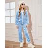 Arshiner 2 Piece Outfits for Girls Velour Tracksuit Hoodie and Jogger Set Sweatsuit Athletic Clothes Sets(Blue)