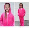 Arshiner 2 Piece Outfits for Girls Velour Tracksuit Hoodie and Jogger Set Sweatsuit Athletic Clothes Sets(Coral)