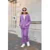 Arshiner 2 Piece Outfits for Girls Velour Tracksuit Hoodie and Jogger Set Sweatsuit Athletic Clothes Sets(Light Purple 1)