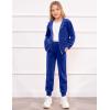 Arshiner 2 Piece Outfits for Girls Velour Tracksuit Hoodie and Jogger Set Sweatsuit Athletic Clothes Sets(Royal Blue)