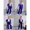 Arshiner 2 Piece Outfits for Girls Velour Tracksuit Hoodie and Jogger Set Sweatsuit Athletic Clothes Sets(Royal Blue)