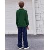 Arshiner Boys Long Sleeve Polo Shirt Performance School Uniform Pique Button Closure Shirt Size 5-12 Years(Bright Green)