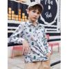 Arshiner Boys Long Sleeve Polo Shirt Performance School Uniform Pique Button Closure Shirt Size 5-12 Years(College Teddy Bear)