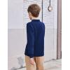 Arshiner Boys Long Sleeve Polo Shirt Performance School Uniform Pique Button Closure Shirt Size 5-12 Years(Navy Blue)