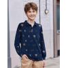 Arshiner Boys Long Sleeve Polo Shirt Performance School Uniform Pique Button Closure Shirt Size 5-12 Years(Teddy Bear – Navy Blue With Green Khaki)
