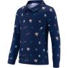 Arshiner Boys Long Sleeve Polo Shirt Performance School Uniform Pique Button Closure Shirt Size 5-12 Years(Teddy Bear – Navy Blue With Green Khaki)