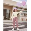 Arshiner Girls 2 Piece Outfits Fashion Twist Front Tracksuit Long Sleeve Pullover Sweatshirt Sweatpants Jogger set Sweatsuit(Beige & Brown)