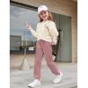Arshiner Girls 2 Piece Outfits Fashion Twist Front Tracksuit Long Sleeve Pullover Sweatshirt Sweatpants Jogger set Sweatsuit(Beige & Brown)