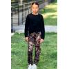 Arshiner Girls 2 Piece Outfits Fashion Twist Front Tracksuit Long Sleeve Pullover Sweatshirt Sweatpants Jogger set Sweatsuit(Black & Camouflage)