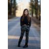 Arshiner Girls 2 Piece Outfits Fashion Twist Front Tracksuit Long Sleeve Pullover Sweatshirt Sweatpants Jogger set Sweatsuit(Black & Camouflage)