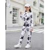 Arshiner Girls 2 Piece Outfits Fashion Twist Front Tracksuit Long Sleeve Pullover Sweatshirt Sweatpants Jogger set Sweatsuit(Black & White)