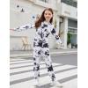 Arshiner Girls 2 Piece Outfits Fashion Twist Front Tracksuit Long Sleeve Pullover Sweatshirt Sweatpants Jogger set Sweatsuit(Black & White)