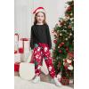 Arshiner Girls 2 Piece Outfits Fashion Twist Front Tracksuit Long Sleeve Pullover Sweatshirt Sweatpants Jogger set Sweatsuit(Black&christmas)