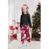 Arshiner Girls 2 Piece Outfits Fashion Twist Front Tracksuit Long Sleeve Pullover Sweatshirt Sweatpants Jogger set Sweatsuit(Black&christmas)