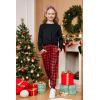 Arshiner Girls 2 Piece Outfits Fashion Twist Front Tracksuit Long Sleeve Pullover Sweatshirt Sweatpants Jogger set Sweatsuit(Black&red Checkered)