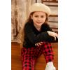 Arshiner Girls 2 Piece Outfits Fashion Twist Front Tracksuit Long Sleeve Pullover Sweatshirt Sweatpants Jogger set Sweatsuit(Black&red Checkered)