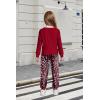 Arshiner Girls 2 Piece Outfits Fashion Twist Front Tracksuit Long Sleeve Pullover Sweatshirt Sweatpants Jogger set Sweatsuit(Dark Red&leopard)