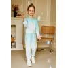Arshiner Girls 2 Piece Outfits Fashion Twist Front Tracksuit Long Sleeve Pullover Sweatshirt Sweatpants Jogger set Sweatsuit(Green White)