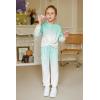 Arshiner Girls 2 Piece Outfits Fashion Twist Front Tracksuit Long Sleeve Pullover Sweatshirt Sweatpants Jogger set Sweatsuit(Green White)