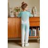 Arshiner Girls 2 Piece Outfits Fashion Twist Front Tracksuit Long Sleeve Pullover Sweatshirt Sweatpants Jogger set Sweatsuit(Green White)