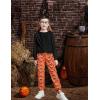 Arshiner Girls 2 Piece Outfits Fashion Twist Front Tracksuit Long Sleeve Pullover Sweatshirt Sweatpants Jogger set Sweatsuit(Halloween)