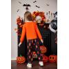Arshiner Girls 2 Piece Outfits Fashion Twist Front Tracksuit Long Sleeve Pullover Sweatshirt Sweatpants Jogger set Sweatsuit(Orange&halloween)