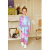 Arshiner Girls 2 Piece Outfits Fashion Twist Front Tracksuit Long Sleeve Pullover Sweatshirt Sweatpants Jogger set Sweatsuit(Pink Tie Dye)