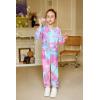 Arshiner Girls 2 Piece Outfits Fashion Twist Front Tracksuit Long Sleeve Pullover Sweatshirt Sweatpants Jogger set Sweatsuit(Pink Tie Dye)
